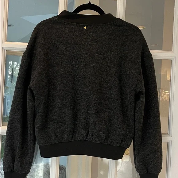 Anthropologie Harilyn grey bomber jacket with sparkle!  Size XS New - Picture 5 of 6